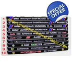 German IRL Number Plates + Frames Black X 2 + Fixing Kit if required 62P