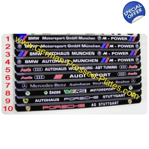 German IRL Number Plates + Frames Black X 2 + Fixing Kit if required 62P