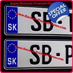 German FE Font EURO Blue Band Choice Pressed Plates x 2