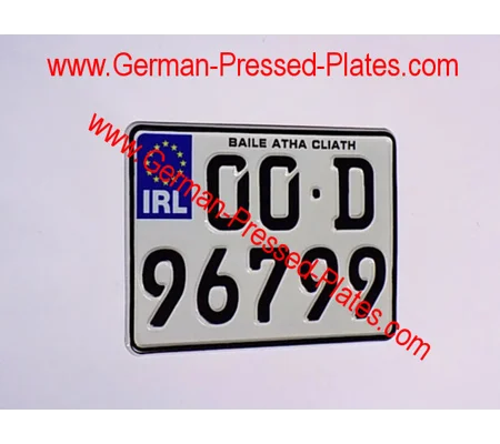 Square German Pressed Number Plate 200mm X 150mm