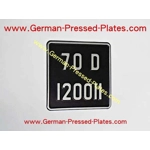 Motorcycle Pressed Silver on Black Plate + Pressed Border + Small No's 163 x 1..