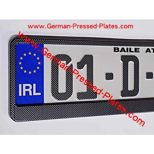 Carbon Look Show German Pressed Plates x2, with Frames if Required