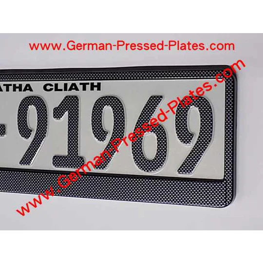 Carbon Look Show German Pressed Plates x2, with Frames if Required