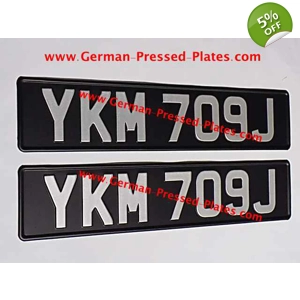 Vintage Silver Pressed Plates Oblong with a Black Border X 2 Pair