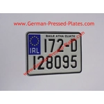 Motorcycle IRL Euro Pressed Plate Size Choice
