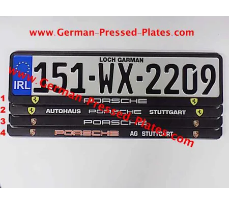 German Number Plates + Frames Black X 2 + Fixing Kit if required PR2