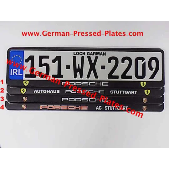 German Number Plates + Frames Black X 2 + Fixing Kit if required PR2