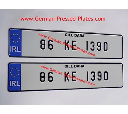 IRL Euro Pressed Plate with Small Size No's with a Size Choice