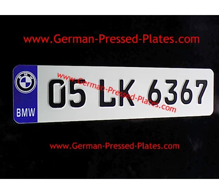 German Pressed Plate with Small Digits and Flag Choice