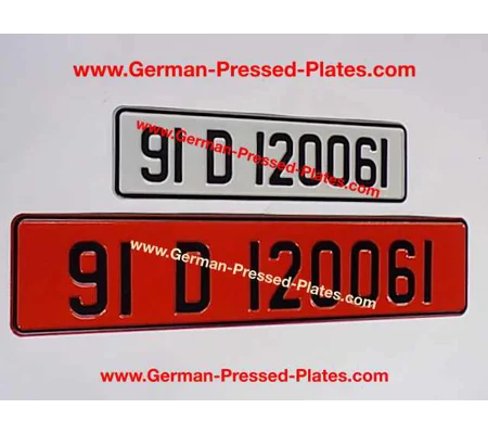 1 x Retro Small Front Pressed Plate + 1 Oblong or Square with a Size and Colour Choice