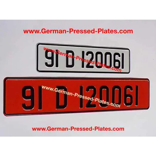1 x Retro Small Front Pressed Plate + 1 Oblong or Square with a Size and Colour Choice