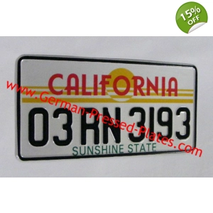 USA Pressed Number Plate With Medium Size Digit