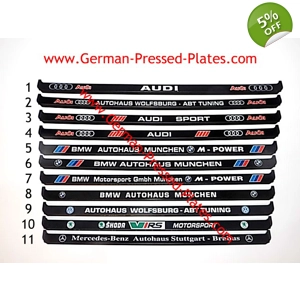 German Custom Number Plate Frames Black X 2 T6