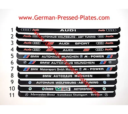German Custom Number Plate Frames Black X 2 T6