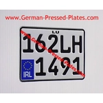 Square German Pressed Number Plate 200mm X 150mm