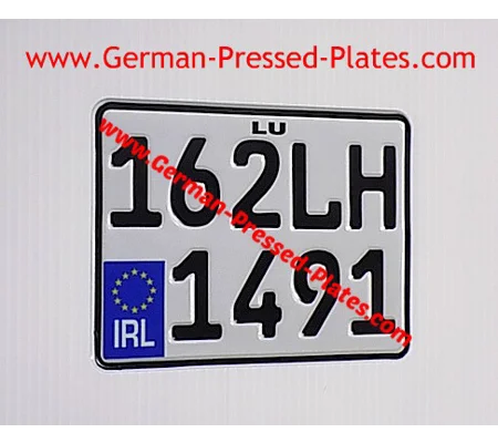 Square German Pressed Number Plate 200mm X 150mm
