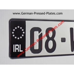 Carbon look IRL German Pressed Plate x1 with Black Flag Band