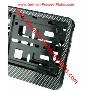 Carbon Fibre/Black/Silver Number Plate Frame Multi-Fit
