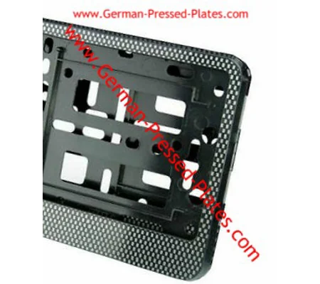 Carbon Fibre/Black/Silver Number Plate Frame Multi-Fit