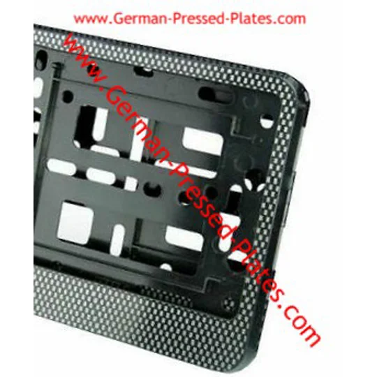 Carbon Fibre/Black/Silver Number Plate Frame Multi-Fit