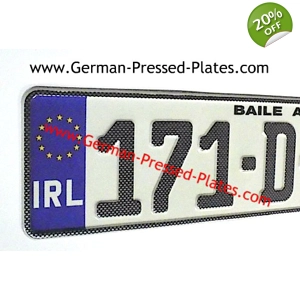 Carbon Look Show German Pressed Plates x2, with Frames if Required