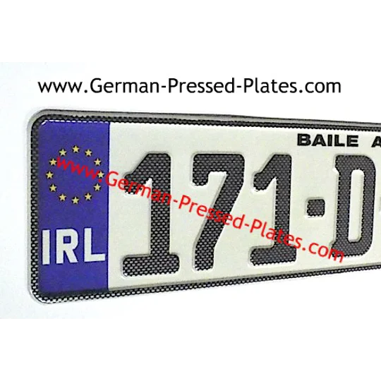 Carbon Look Show German Pressed Plates x2, with Frames if Required