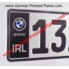 Carbon look German Pressed Plate x1 with Black Flag Logo Choice