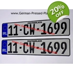 IRL German Pressed Plates x2, with Accessories Choices if Required 4BLU4