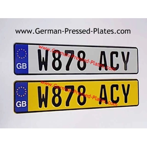 GB German Pressed Plates White & Yellow x 2