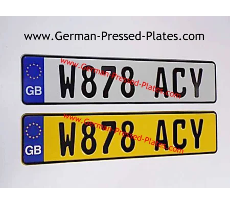 GB German Pressed Plates White & Yellow x 2