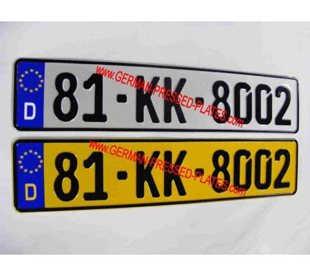 D Flag German Pressed Plates 1 White & 1Yellow