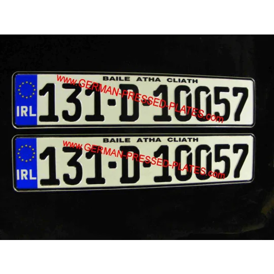 IRL German Number Plates + Frames Black X 2 + Fixing Kit if required