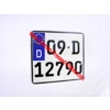 German Square Pressed Number Plate with Size Choice