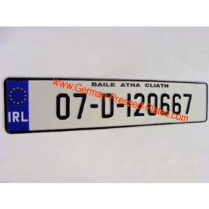 IRL Euro Pressed Plate with Medium Size No's with a Size Choice