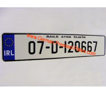 IRL Euro Pressed Plate with Medium Size No's with a Size Choice