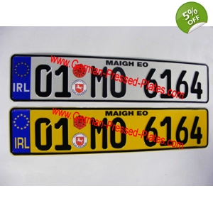 IRL German Pressed Plates White + Yellow with Plakettes and Seals