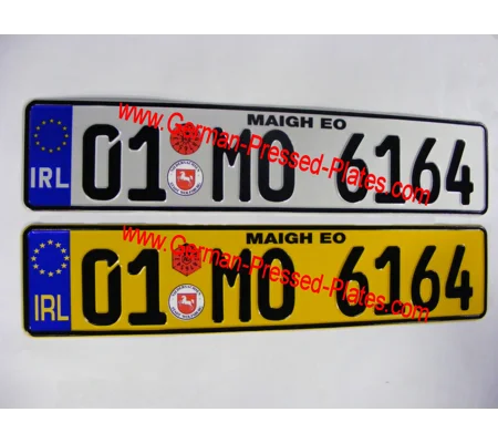 IRL German Pressed Plates White + Yellow with Plakettes and Seals