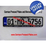 IRL German Pressed Plates x 2 + Mercedes Frames x2