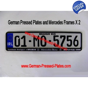 IRL German Pressed Plates x 2 + Mercedes Frames x2