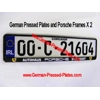 IRL German Pressed Plates x 2 + Porsche Frames x2