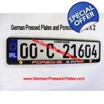 IRL German Pressed Plates x 2 + Porsche Frames x2