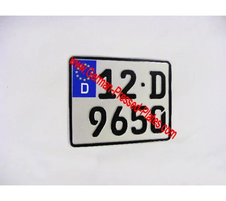 Square German Pressed Number Plate 190mm X 150mm