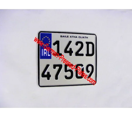 Square German Pressed Number Plate 200mm X 180mm
