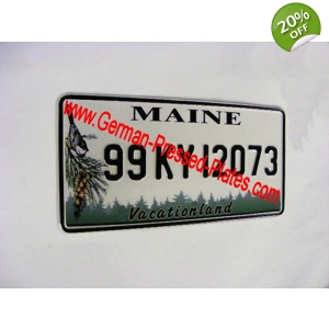 Maine USA Pressed Number Plate With Small Size Digit