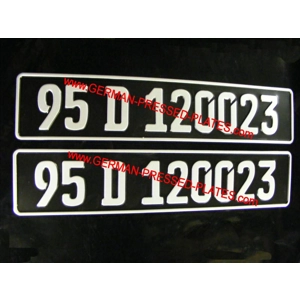 German Black and Silver Pressed Plates Oblong