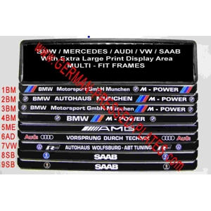 German Custom Number Plate Frames Black X 2
