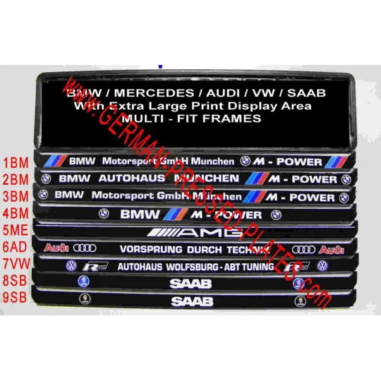 IRL German Number Plates + Frames Black X 2 + Fixing Kit if required