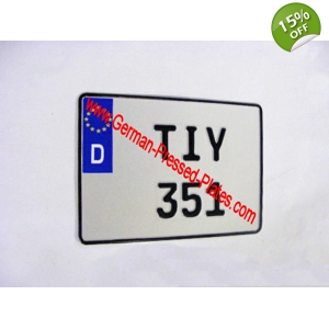 Square German Pressed Number Plate 280mm X 200mm