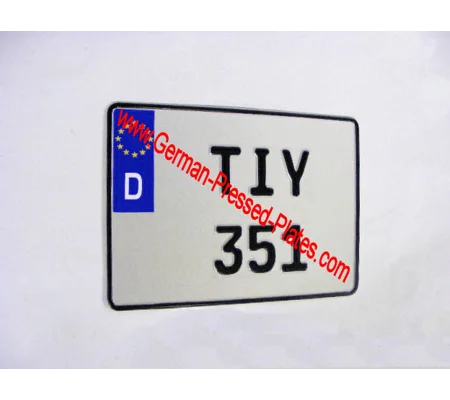 Square German Pressed Number Plate 280mm X 200mm