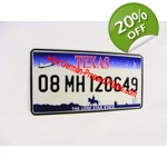 Texas USA Pressed Number Plate With Small Size Digit